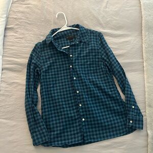 Banana Republic Teal Plaid Button Down Shirt